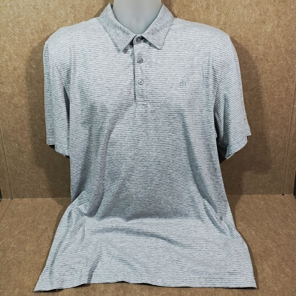 Travis Matthew Men's Gray Striped Polo Shirt #4